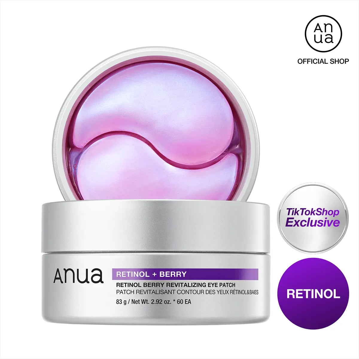 ANUA Retinol Berry Eye Patches, 60 Count